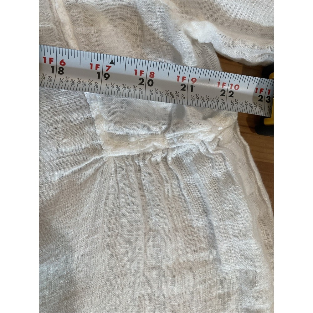The White Company 100% Linen Blouse Top Size 10 White Pintuck Gauze Peasant Boho - Picture 10 of 15